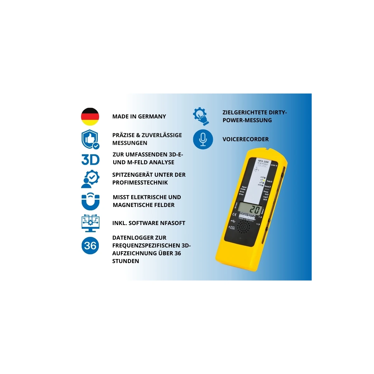 3D-NF-Analyser mit Datenlogger NFA1000